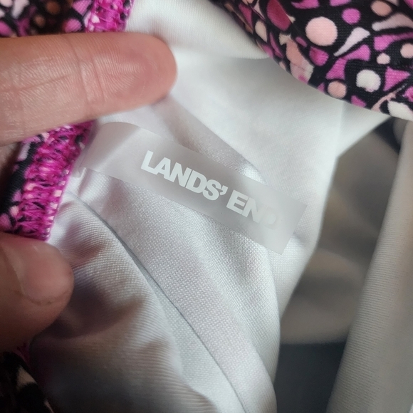 Land's End Pink Floral One Piece Swimsuit Women's Size 10 Modest Beach Vacation - Picture 4 of 5